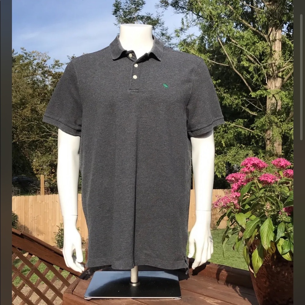 Abercrombie & Fitch Polo Shirt Mens XL Gray Relaxed Fit